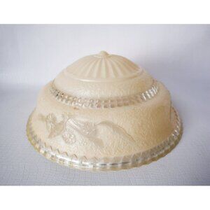 Vintage Ceiling Lamp Shade Beige  Embossed Design 1950's Light fixture